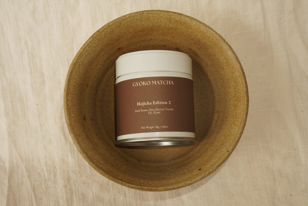 GYOKO Hojicha Edition 2, dark roast first harvest tencha from Uji, Kyoto — 30g tin
